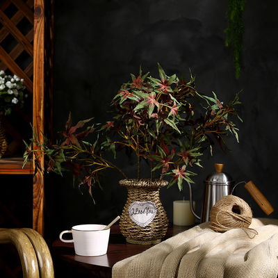 Red Green Artificial Maple Tree Vase Flower Basket Shooting Landscaping Prop