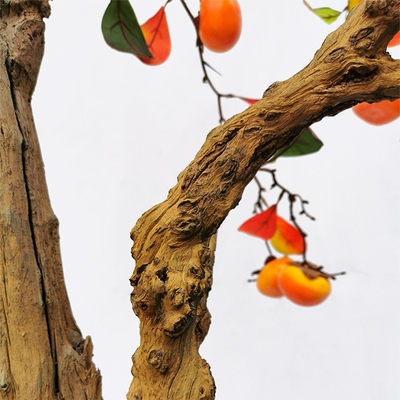 Durable Artificial Landscape Trees Persimmon Indoor For Hotel Bolcony Potted Plant Natural Orange