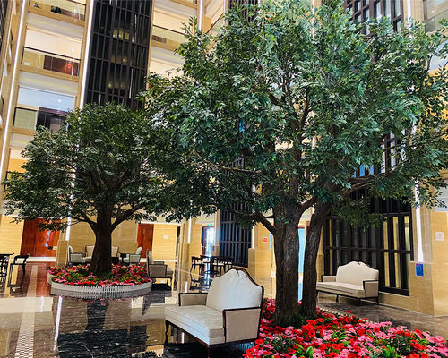 Cây Ficus Banyan nhân tạo lớn có thể tùy chỉnh với mái vòm dày đặc - Trung tâm sảnh cho không gian thương mại