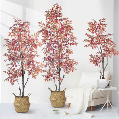 Cây Sồi Mùa Thu Nhân Tạo Thương Mại | 160cm 185cm 210cm Cây Lá Mùa Thu cho Không Gian Khách Sạn & Nhà Hàng