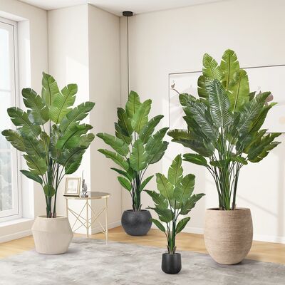 Haihong New Arrival Indoor Artificial Plants Realistic Bird Of Paradise Artificial Plant Tropical Palm Decoration Salon For Home