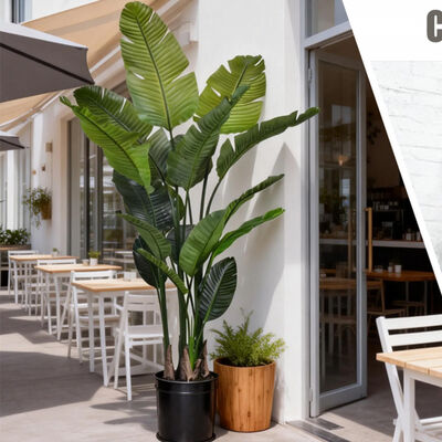 Chất lượng cao lá chạm thực tế thực vật nhân tạo Strelitzia Nicolai chống cháy chim thiên đường giả cho trong nhà và ngoài trời