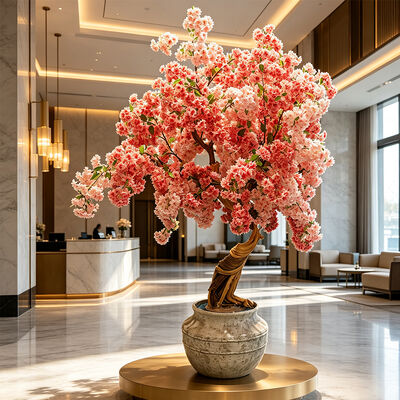 Cây hoa anh đào giả thân gỗ thật cây hoa anh đào lụa trang trí đám cưới trong nhà ngoài trời